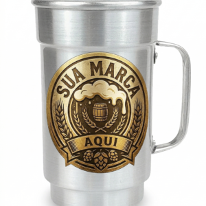 Caneca de Chopp Alumínio 650ml Personalizada – Ideal para Festas, Eventos e Uso Intenso